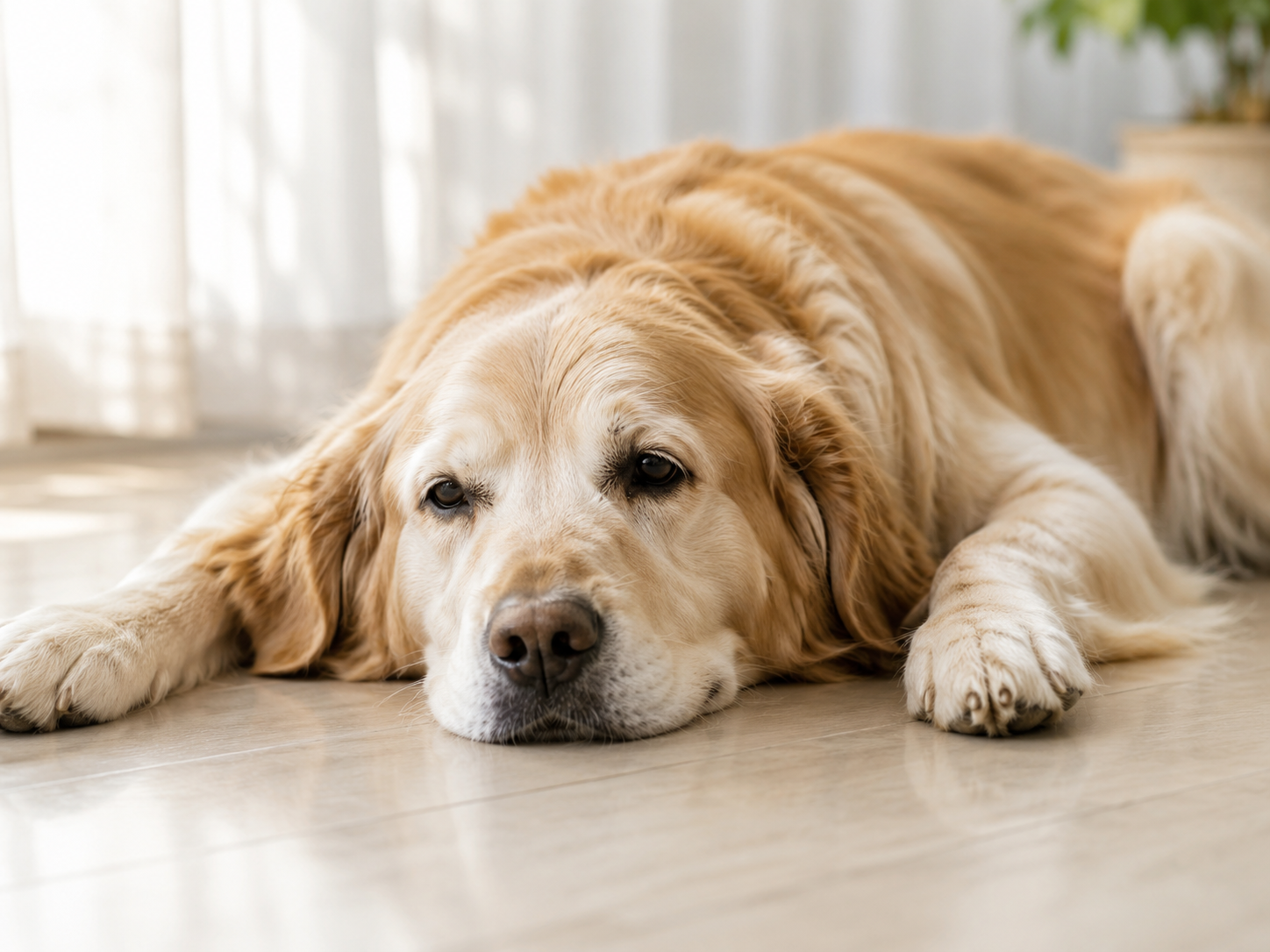 夏にぐったりする犬